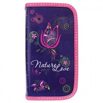 Пенал для девочки "Nature love" 2 отделения BRAUBERG 103146