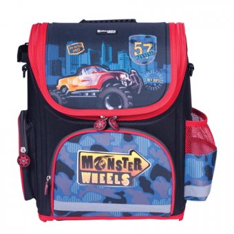 Ранец жесткокаркасный для мальчиков "Monster wheels" BRAUBERG 224160