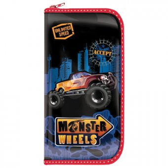 Пенал для мальчиков начальной школы "Monster wheels" BRAUBERG 103339