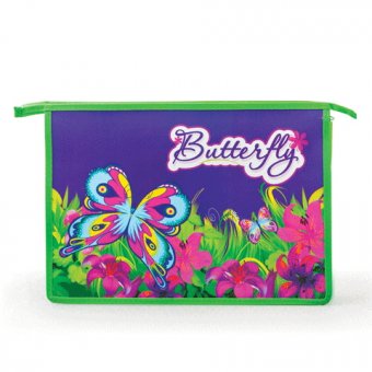 Папка для тетрадей А4 на молни для девочек "Butterfly" BRAUBERG 224362