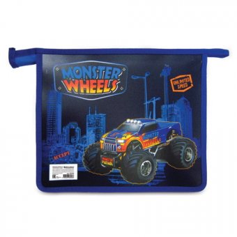 Папка для тетрадей А5 на молнии "Monster Wheels" BRAUBERG 223792