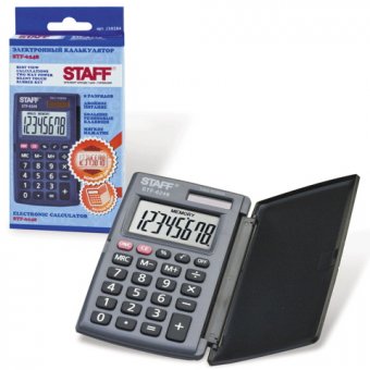 Калькулятор карманный STAFF STF-6248, 8 разрядов, двойное питание