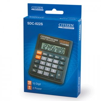 Калькулятор настольный CITIZEN SDC-022S, 10 разрядный с двойным питанием