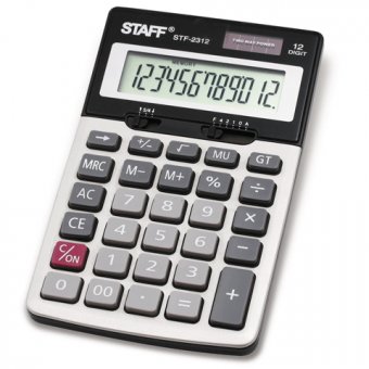 Калькулятор настольный STAFF STF-2312, 12 разрядный с двойным питанием