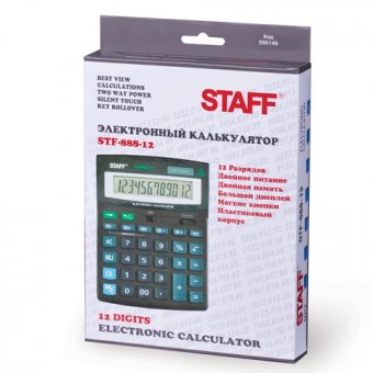 Калькулятор настольный STAFF STF-888-12, 12 разрядный с двойным питанием