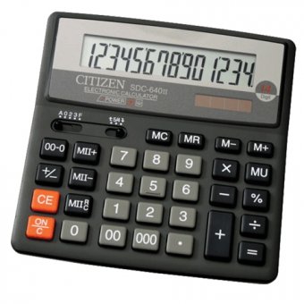 Калькулятор настольный CITIZEN SDC-640II, 14разрядный с двойным питанием