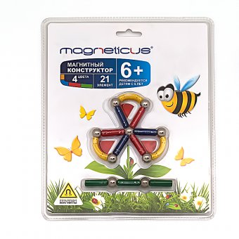 Магнитный конструктор "Цветок" MAGNETICUS (21 деталь)