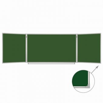 Магнитная доска для мела триптих BRAUBERG 100*150/300см, 231707