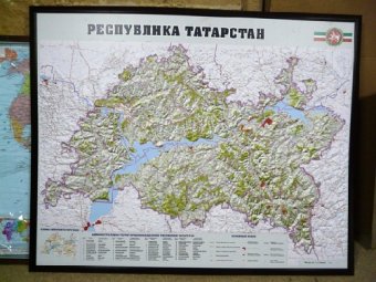 Карта Татарстана общегеографическая ламинированная