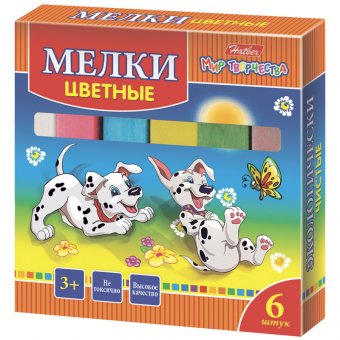 Набор цветного мела "Далматинцы", 6цв
