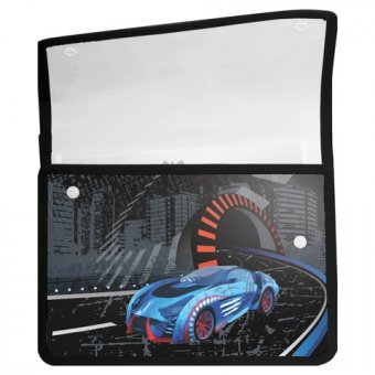 Папка на кнопках для тетрадей А5 "Синяя машина" BRAUBERG 224679
