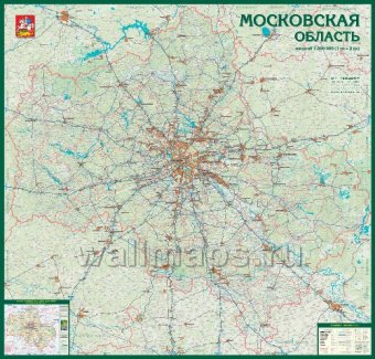 Автомобильная карта Московской области, 1:200Т