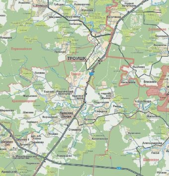 Новая карта Москвы с присоединенными территориями, 1:46Т