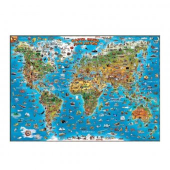 Обзорная карта мира "Для детей" 137х97 см