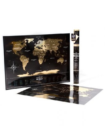 Скретч-карта мира «Black Edition» на пластике в тубусе