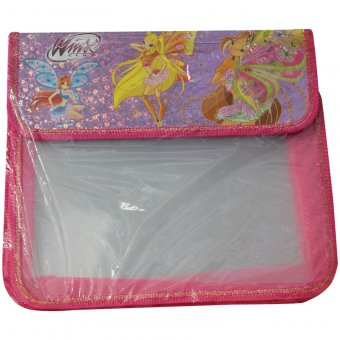 Папка для тетрадей 2 отделения, А5, "Winx", на липучке