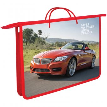 Папка с ручками А4 "Авто SUPERCAR", печать на пластике 213276