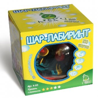 Головоломка 3D Шар-лабиринт 100 шагов "Классика" d=19см