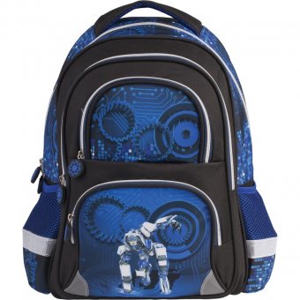 Рюкзак BRAUBERG с EVA спинкой для начальной школы, для мальчиков, Робот, 38*30*14 см, 19 л, 225436
