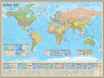 Политическая карта Мира на английском языке, 1:26млн
