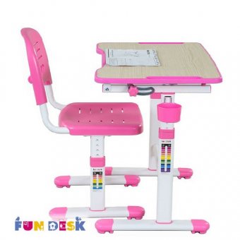 Школьная растущая парта со стулом PICCOLINO II Pink