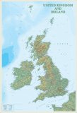 Физическая карта Великобритании на английском языке, 56*80 см