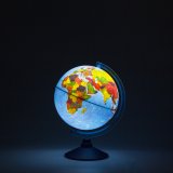 Глобус физико-политический с подсветкой от батареек, d=25 см