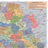 Административная карта Краснодарского края GlobusOff 150 х 150 см