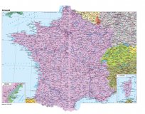Административная карта Франции 70*40 см