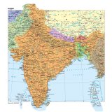 Административная карта Индии 70 х 70 см GlobusOff