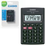Калькулятор CASIO карманный HL-4A-S, 8 разрядов, питание от батар-и, 87х56х8,8 мм, блист, черный