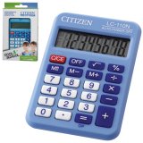 Калькулятор CITIZEN карманный LC-110NBLCFS, 8 разрядов, двойное питание, 87х58мм, СИНИЙ