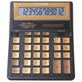 Калькулятор CITIZEN настольный, SDC-888TIIGE Gold, 12 разрядов, двойное питание, 205х159мм, ЗОЛОТОЙ