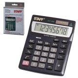 Калькулятор STAFF настольный STF-1808, 8 разрядов, двойное питание, 140х105мм