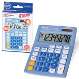 Калькулятор STAFF настольный STF-8328 ГОЛУБОЙ, 8 разрядов, двойное питание, 145х103мм