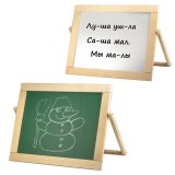 Доска для мела, магнитно-маркерная, двустор,настольн,33*44см,рус буквы,дерев.рамка,№9, 10 КОР, 00975