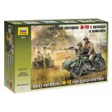 Модель для склеивания Мотоцикл М-72 советский с коляской, масштаб 1:35, Звезда, 3639