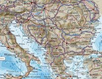 Ландшафтный глобус в стиле ретро, d=130 см на пластиковой подставке