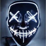 Неоновая светящаяся маска "Судная ночь" белая