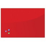 Доска магнитно-маркерная стеклянная BRAUBERG красная, 40х60 см, 3 магнита