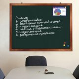 Доска для мела магнитная BRAUBERG 90х120 см зеленая, деревянная окрашенная рамка
