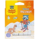 Набор белого мела Мульти-Пульти "Енот в горах", 6 штук