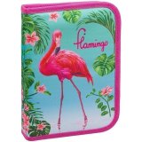 Пенал 1 отделение 200*140*40 Berlingo "Flamingo", дополнительная откидная секция, полиэстер