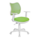Кресло детское Бюрократ CH-W797, PL, ткань салатовая/сетка, механизм качания, пластик белый