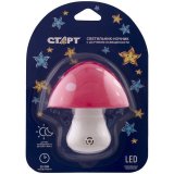 Светильник-ночник СТАРТ "Гриб" NL 1LED, красный, с датчиком освещенности