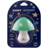 Светильник-ночник СТАРТ "Гриб" NL 1LED, зеленый, с датчиком освещенности