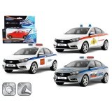Машина игрушечная "LADA VESTA", 1:36, силовые структуры, со светом фар, звуком, ассорти, кар. короб.