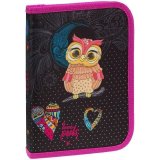 Пенал 1 отделение, 200*140*40 Berlingo "Owl", с наполнением, полиэстер