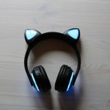 Светящиеся наушники "Ушки кошки" с подсветкой и Bluetooth