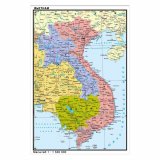 Карта Вьетнама, политико-административная 120 х 80 см, масштаб 1:1 550 000